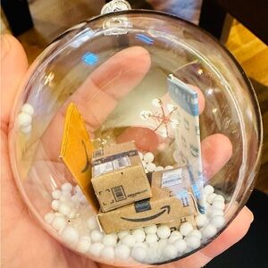 CUSTOM HANDMADE Holiday Ornament with mini amazon packages